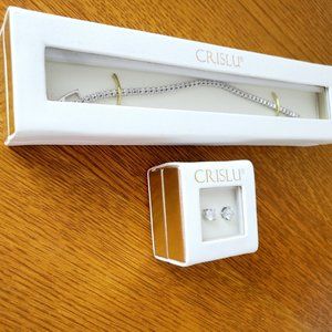 CRISLU Tennis Bracelet and Earrings Set